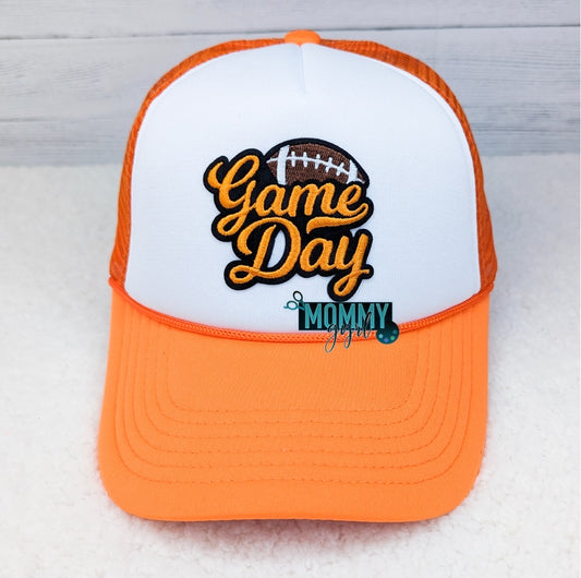 Orange & White Football Game Day Hat