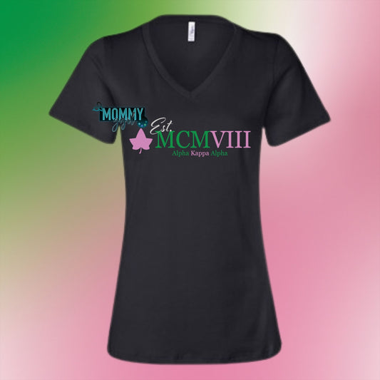 Pink and Green Roman Numerals Shirt