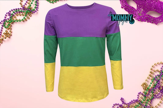 Mardi Gras Color Block Shirt