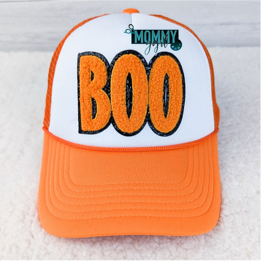 Orange & White BOO Hat