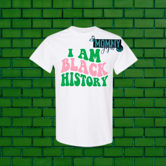 I Am Black History Wavy Pink & Green Shirt