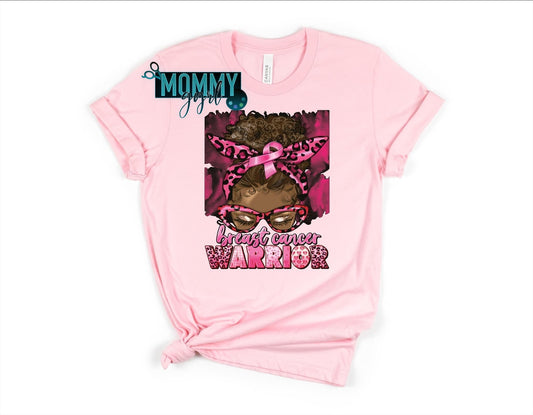 Breast Cancer Afro Puff Warrior Shirt