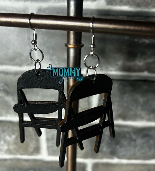 Folding Chair Wooden Earrings